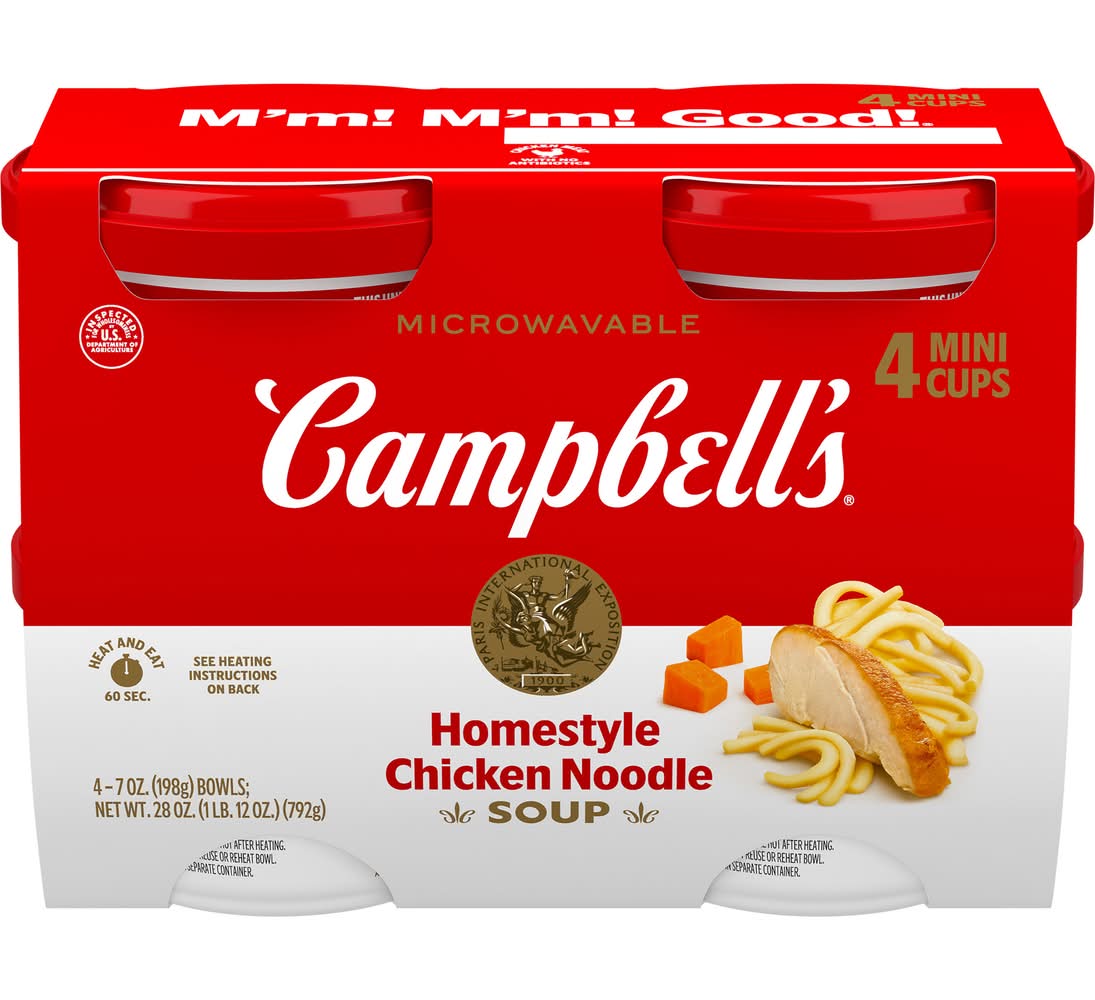 Campbell's Mini Cups Soup, Homestyle Chicken Noodle (4 x 7 oz)