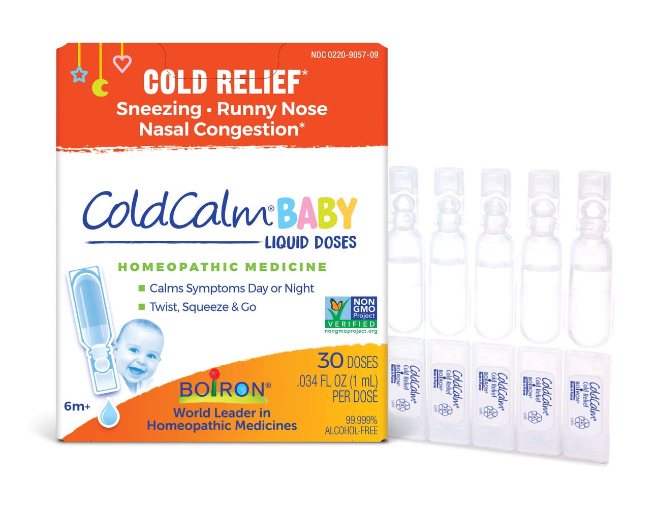 Boiron Coldcalm Baby Cold Relief Homeopathic Medicine For 6 Months and Up (0.03 fl oz, 30 ct)