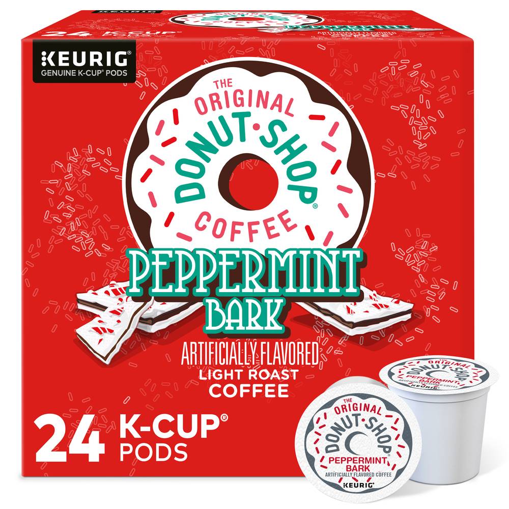 The Original Donut Shop Light Roast Coffee Keurig K-Cup Pods, Peppermint Bark (0.34 oz, 24 ct)