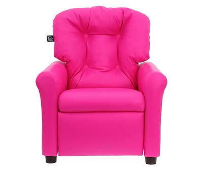 The Crew Furniture Pink Faux Leather Kids Recliner