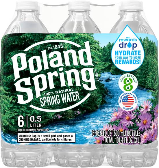 Poland Spring Natural Spring Water (6 ct, 101.4 fl oz )