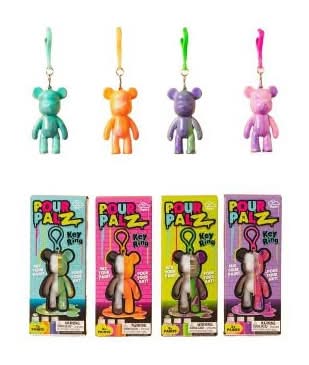 Pour Palz Kids Diy Paint & Craft Paint Bear Key Ring, Assorted