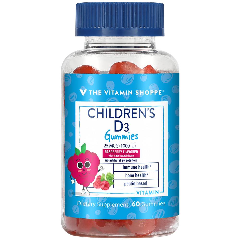 Children’S Vitamin D3 Gummies – Supports Immune & Bone Health – 1,000 Iu – Raspberry (60 Gummies)