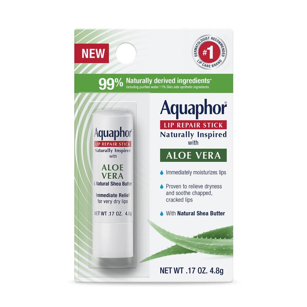 Aquaphor Lip Repair Stick, Aloe Vera-Natural Shea Butter (17 oz)