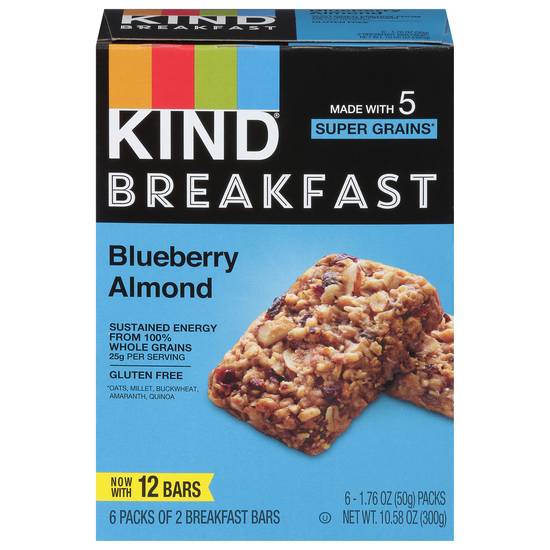 Kind Super Grains Sustained Energy Breakfast Bars (blueberry- almond)