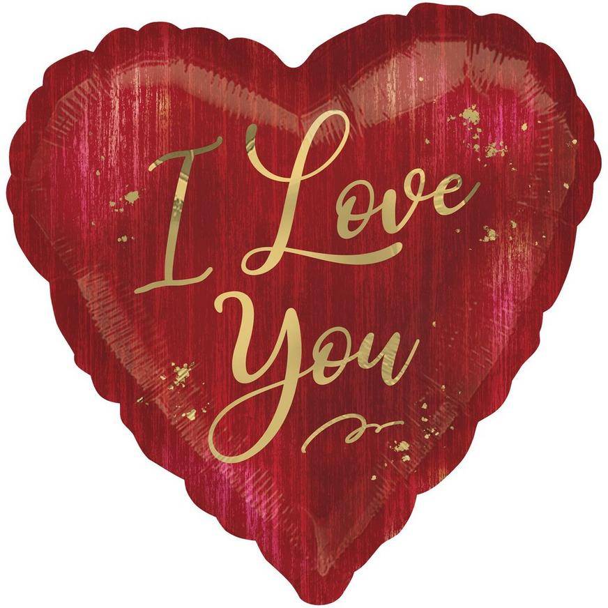 Uninflated Rouge I Love You Valentine's Day Heart Foil Balloon, 28in