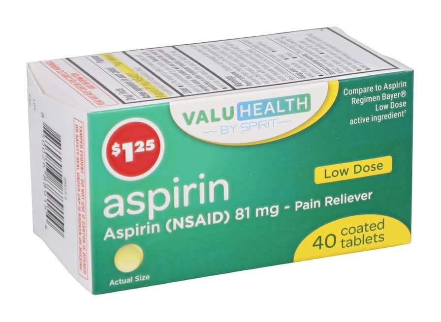 Valuhealth Low Dose Aspirin 81 mg Coated Tablets (40 ct)