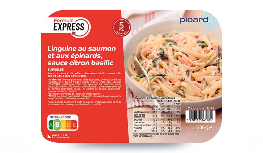 Linguine au saumon et aux épinards, sauce citron basilic