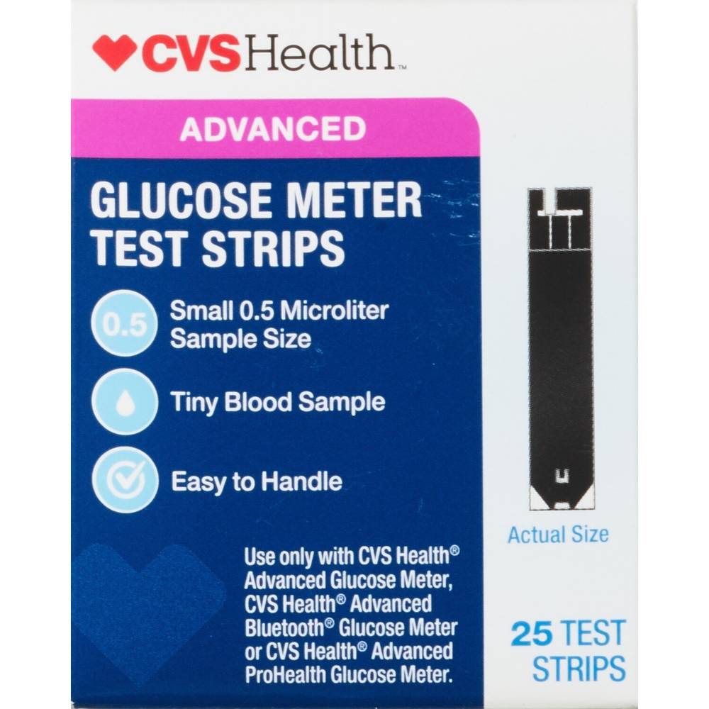 CVS Health Advanced Glucose Meter Test Strips (25 ct)