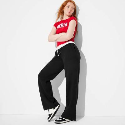 Wild Fable Women's High-Rise Straight Leg Sweatpants, M, Black