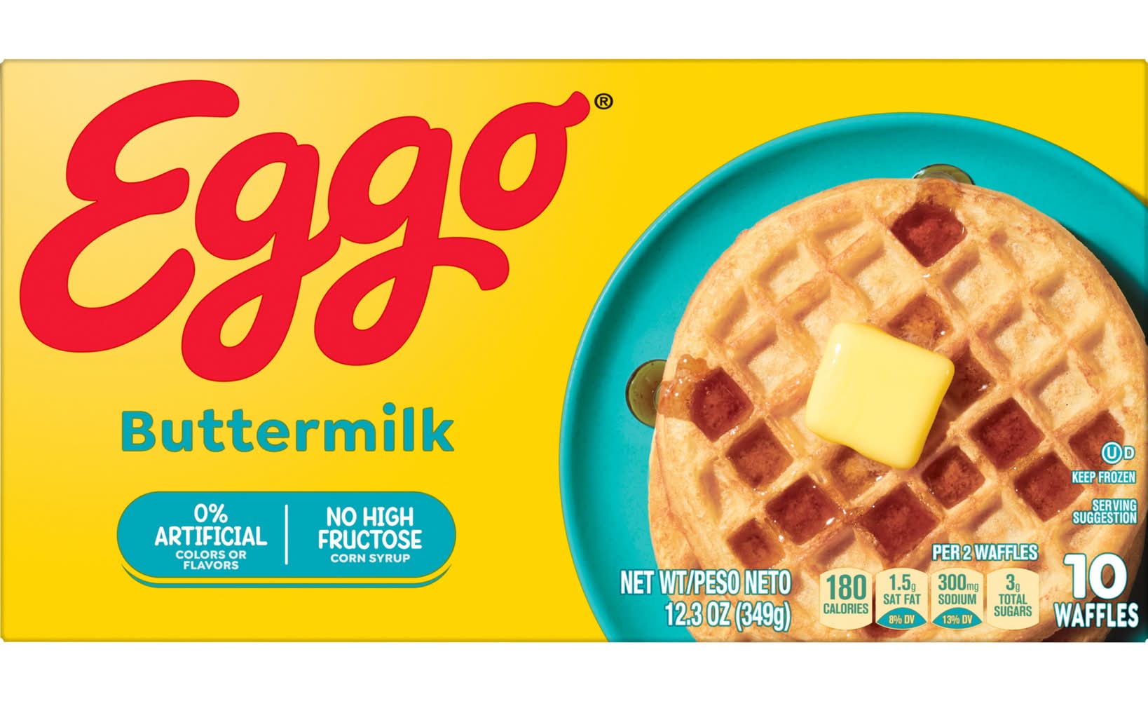 Eggo Frozen Waffles, Buttermilk (12.3 oz, 10 ct)