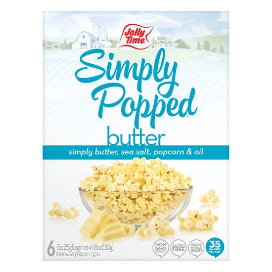 Jolly Time Simply Popped Butter Microwave Popcorn (6 ct)