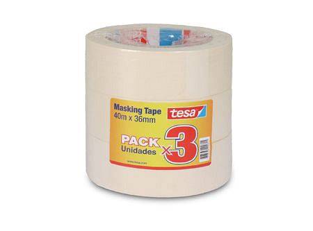 Tesa pack cinta para enmascarar beige (3 un)