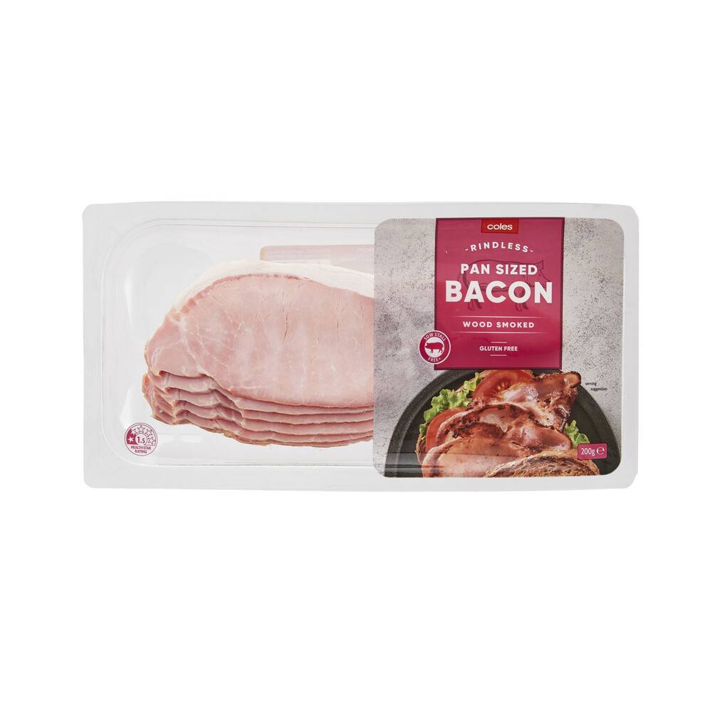 Coles Rindless Pan Sized Bacon 200g