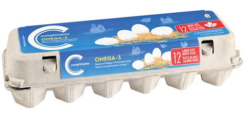 Compliments White Eggs Omega-3 (12 pack)