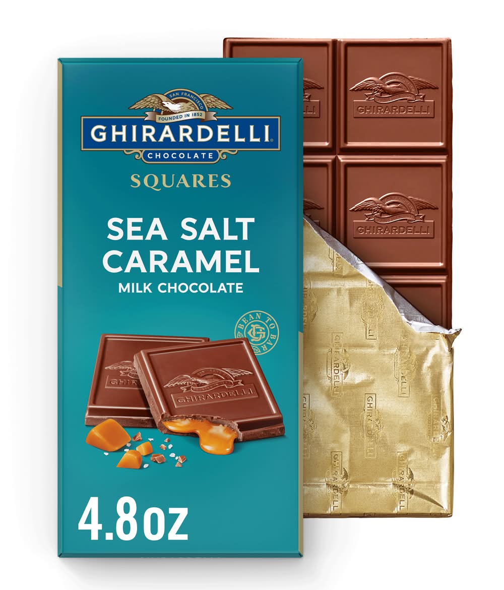 Ghirardelli Milk Chocolate Squares, Sea Salt-Caramel (4.8 oz)
