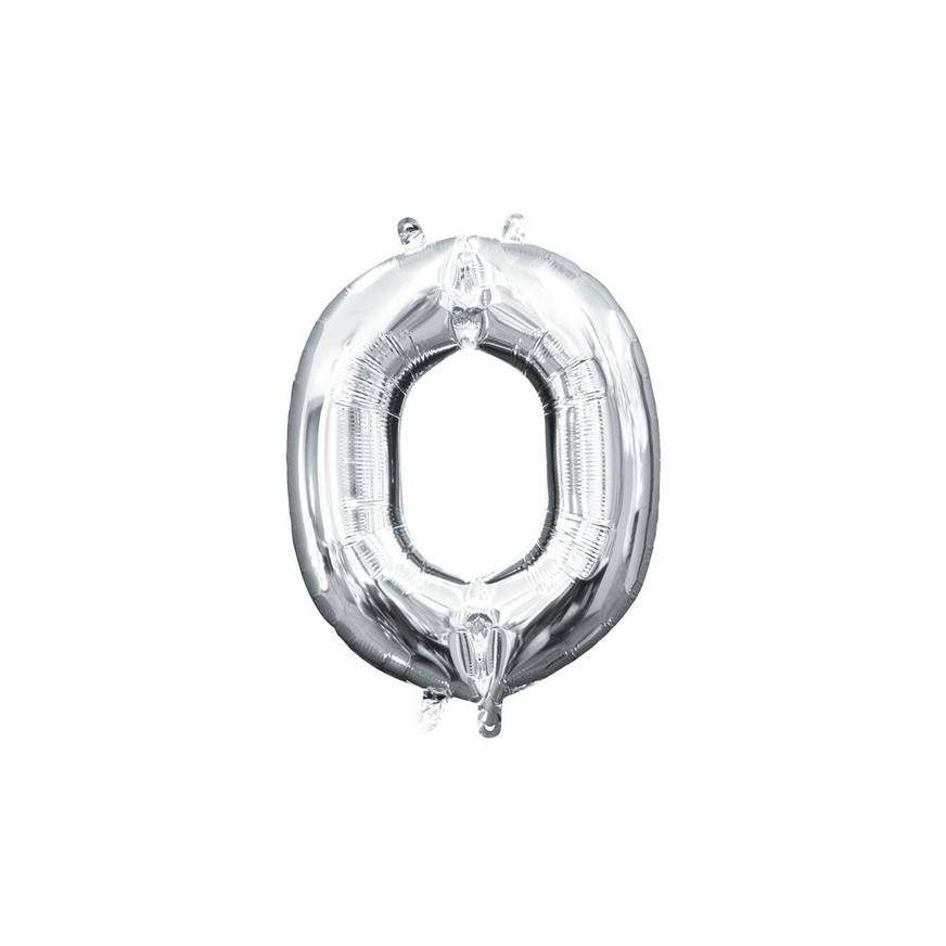 Party City Uninflated Air-Filled O Letter Balloon (13 inch/silver)
