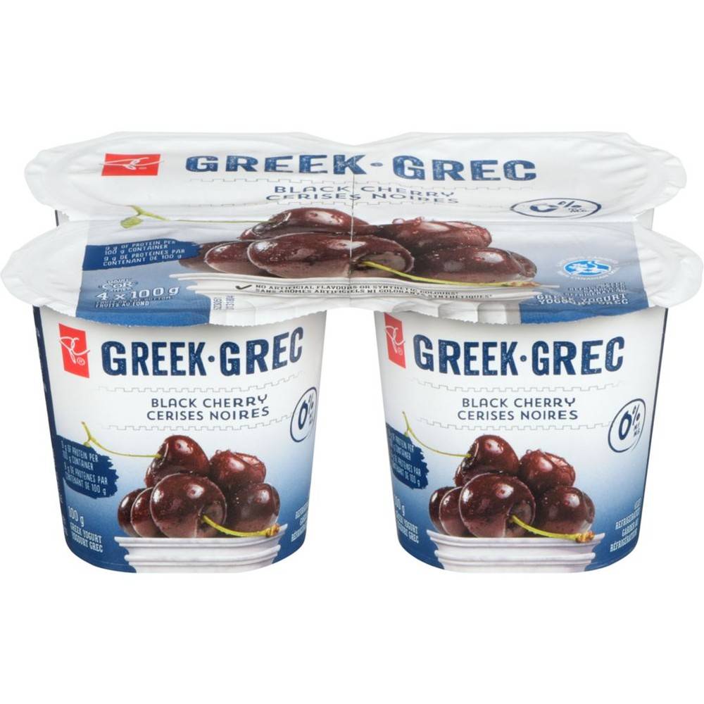 President's Choice Black Cherry Greek Yogurt 0% M.f. (400 g, 4 ct)