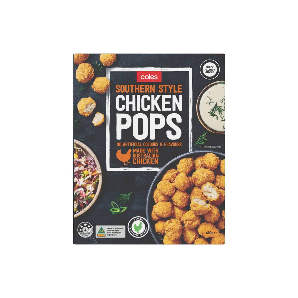 Coles Southern Style Chicken Pops 400g