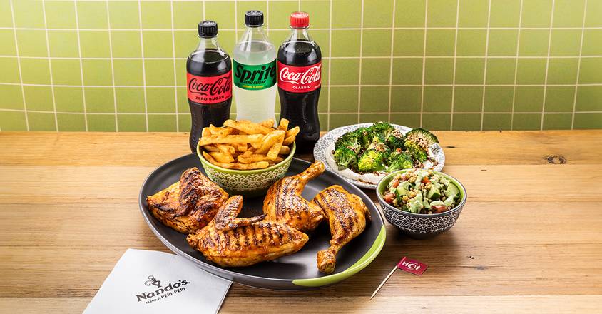 Whole PERi-PERi Chicken + 3 Large Sides + 3 Drinks