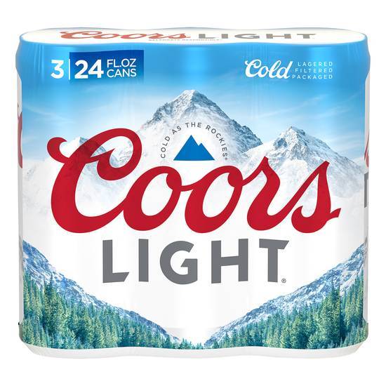Coors Light Cold As Rockies Lager Beer (3 pack, 24 fl oz)