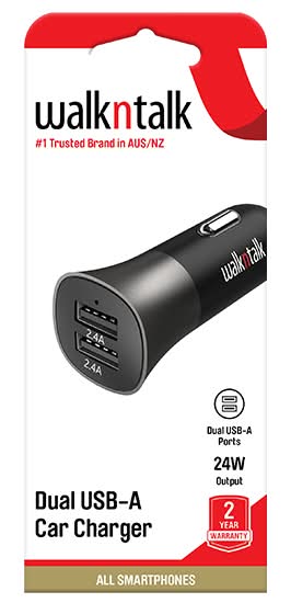 Walkntalk Car Charger Dual Usb