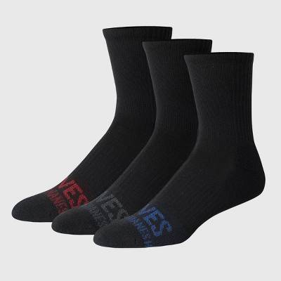 Hanes Premium Moves Breathable Mesh Mid Crew Socks, Men, 6-12, Assorted (3 ct)