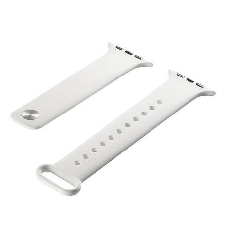 onn. Premium Silicone Band for 42-44-45-49 mm Apple Watch (Color: White)