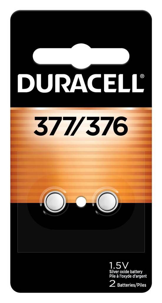 Duracell 376/377 Silver Oxide Battery, 2-Pack
