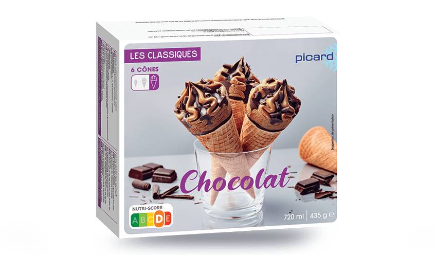 6 cônes chocolat