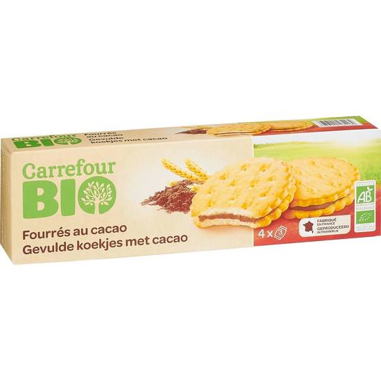 Carrefour Bio - Biscuits bio fourrés cacao