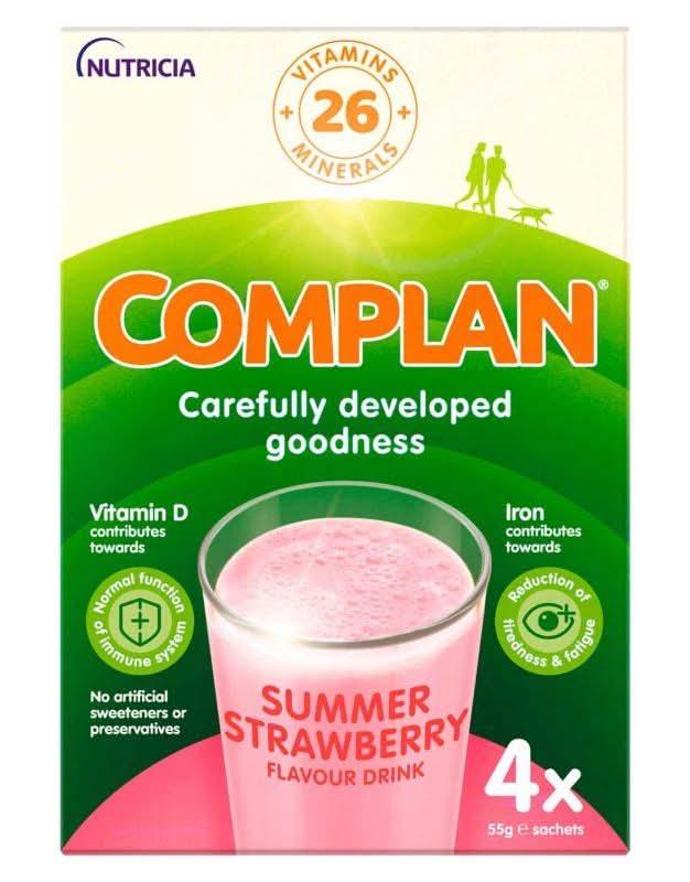 Complan Strawberry, Nutritional Drink Sachet (4 pack)