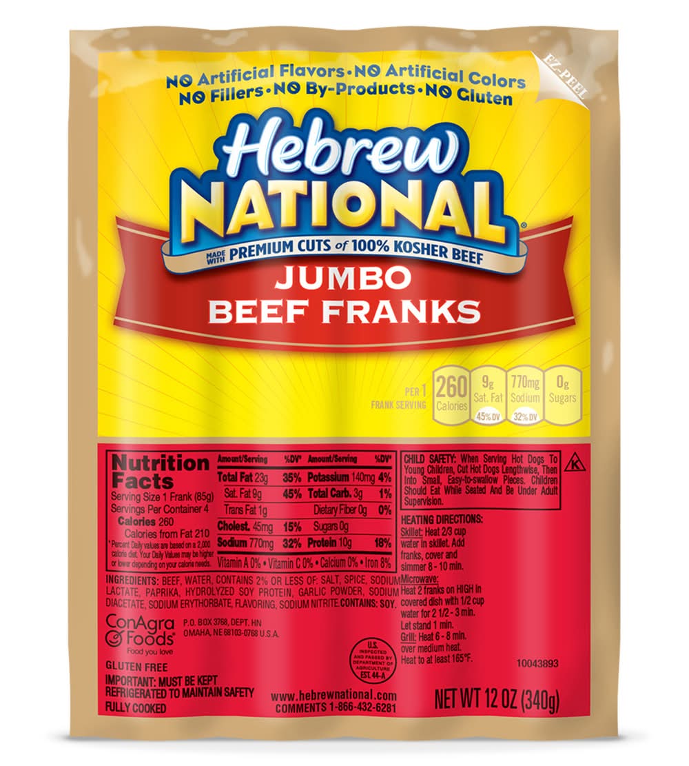 Hebrew National Jumbo Beef Franks (12 oz)