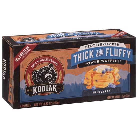 Kodiak Thick and Fluffy Blueberry Power Waffles (6 ct)