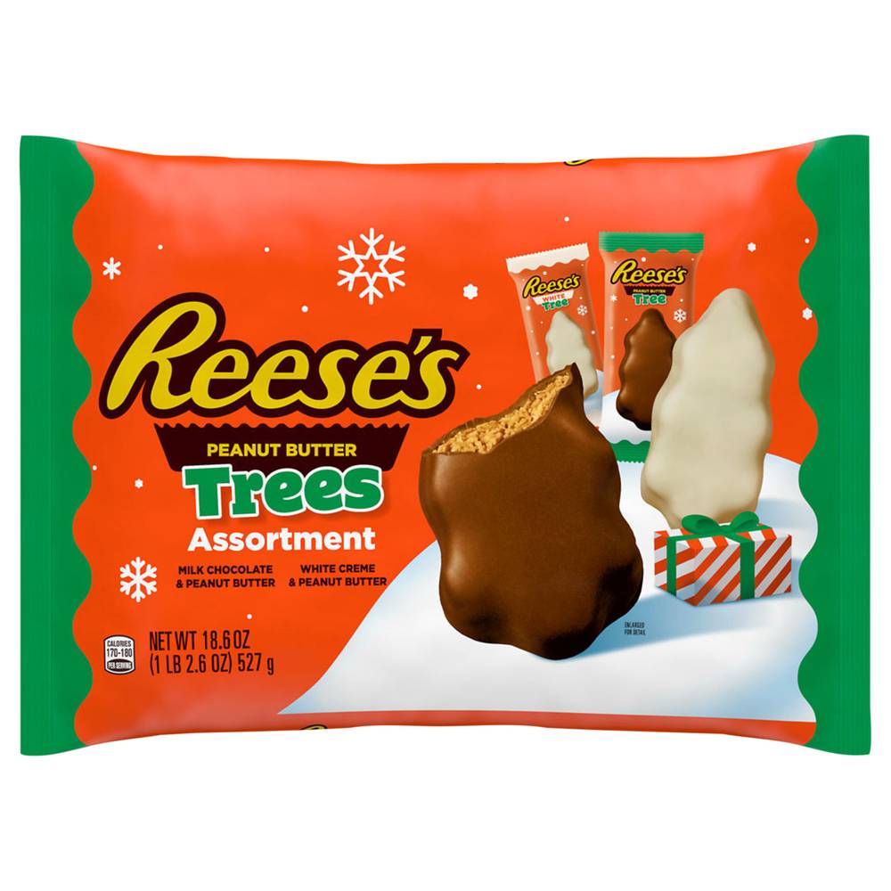 Reese's Assorted Milk Chocolate White Creme Peanut Butter Trees Candy Christmas (2.19 lbs)