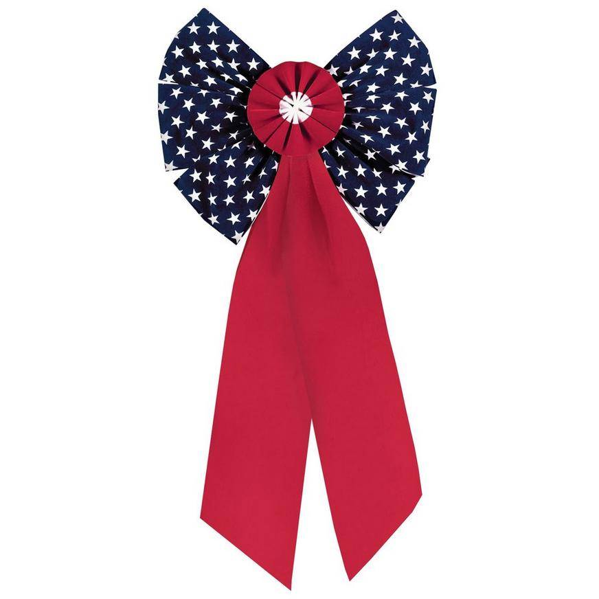 Patriotic Flocked Bow, 14in x 28in