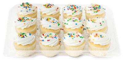 White Cupcakes With White Whipped Icing 12 Count