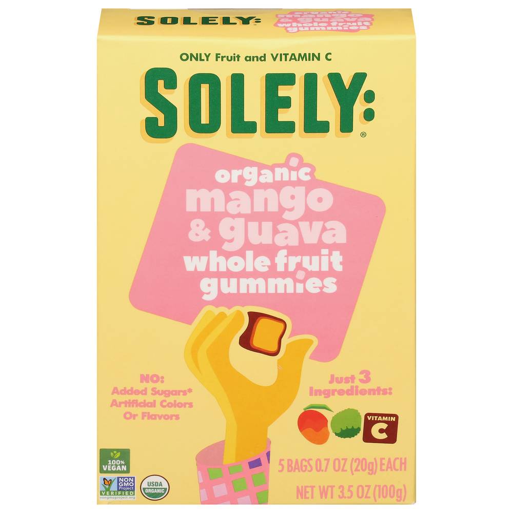 Solely Organic Whole Fruit Gummies, Mango- Guava (0.7 oz, 5 ct)