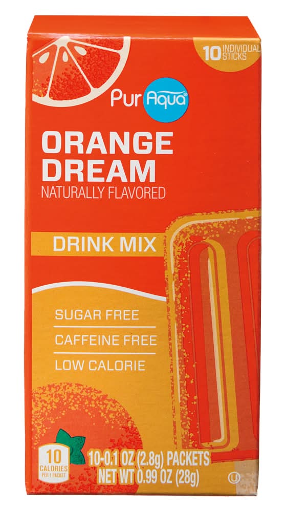 PurAqua Drink Mix Sticks, Orange Dream