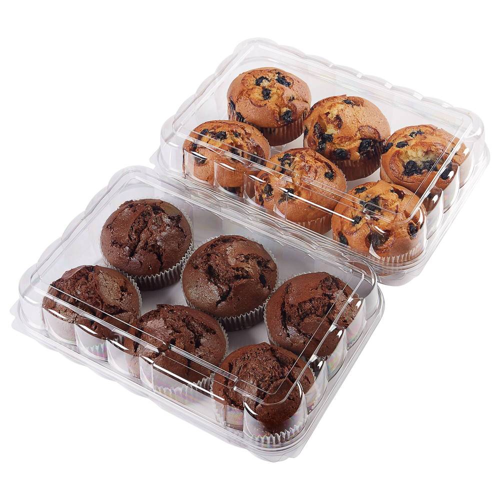 Kirkland Signature Muffins Blueberry- Double Chocolate (12 ct)