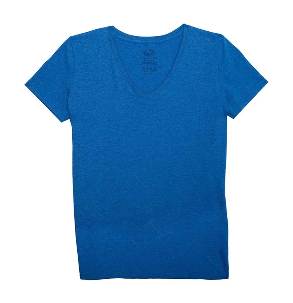 Fruit of the Loom Short Sleeve V-Neck Tee, Women, XL, Royal Blue