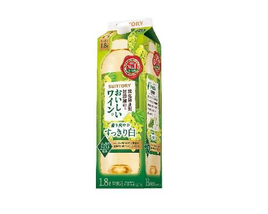 96649：サントリー 酸化防止剤無添加のおいしいワイン。 白 1.8Lパック / Suntry Sankaboshizai‐Mutenka No Oishii White Wine（Antioxidant‐Free Wine）