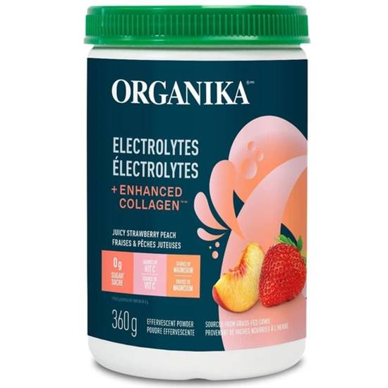 Organika Electrolytes+Enhanced Collagen Strawberry and Peach (360 g)