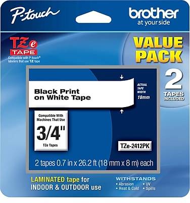 Brother Tze2412pk Label Maker White Tape (2 ct)
