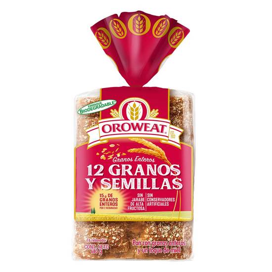 Oroweat pan 12 granos y semillas (680 g)