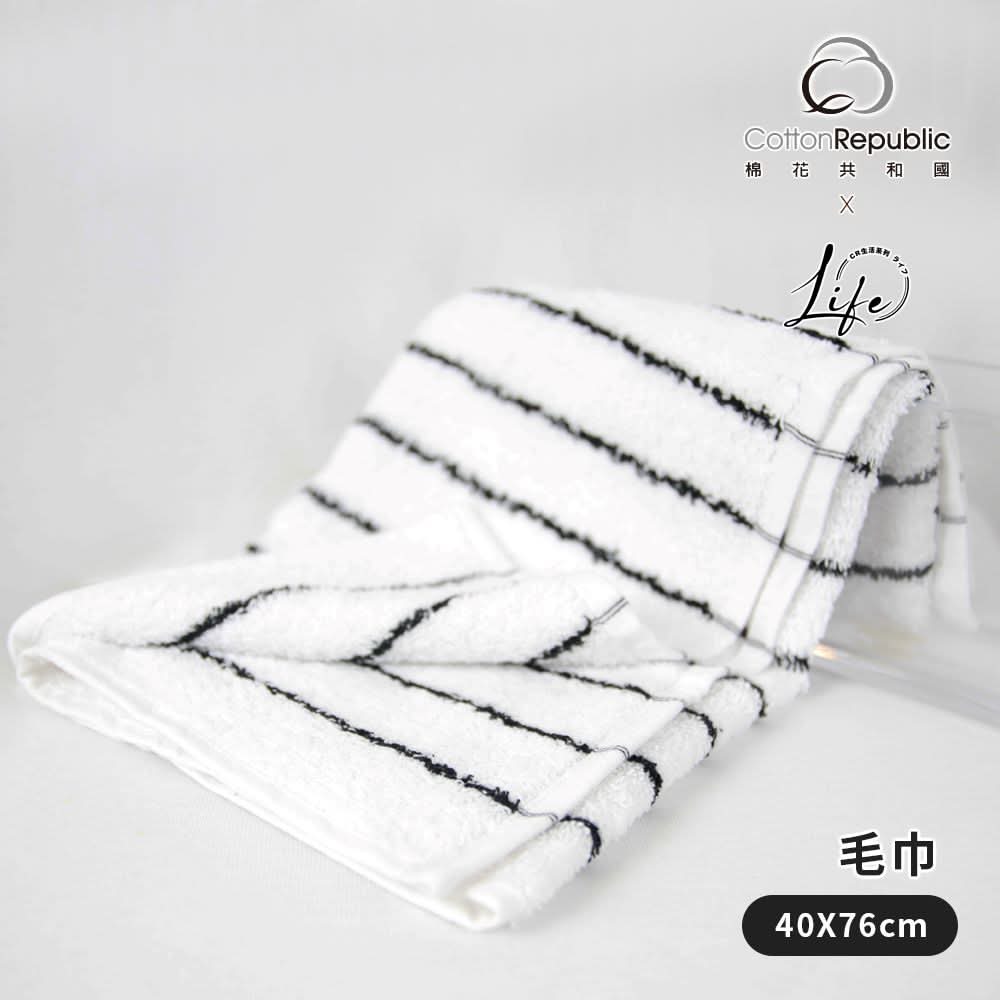 CR LIFE 極簡直紋吸水純棉毛巾-初雪白40x76cm <1PC條 x 1 x 1PC條>