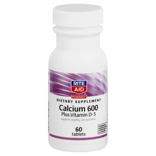 Rite Aid Calcium 600 Plus Vitamin D-3 Tablets (60 ct)