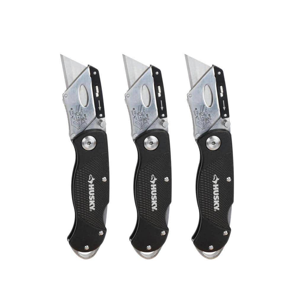 Husky Folding Lock-Back Utility Knife (3 ct)