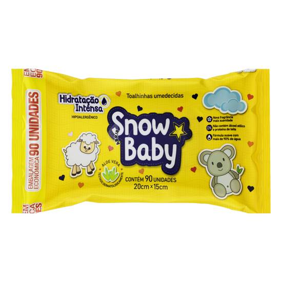 Snow baby toalhas umedecidas hidratação intensa (90 toalhas)