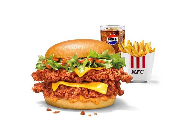 Fire Zinger Stacker meal Large